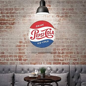 Amazon.com: Drink Ice-Cold Pepsi Cola Round Metal Tin Signs
